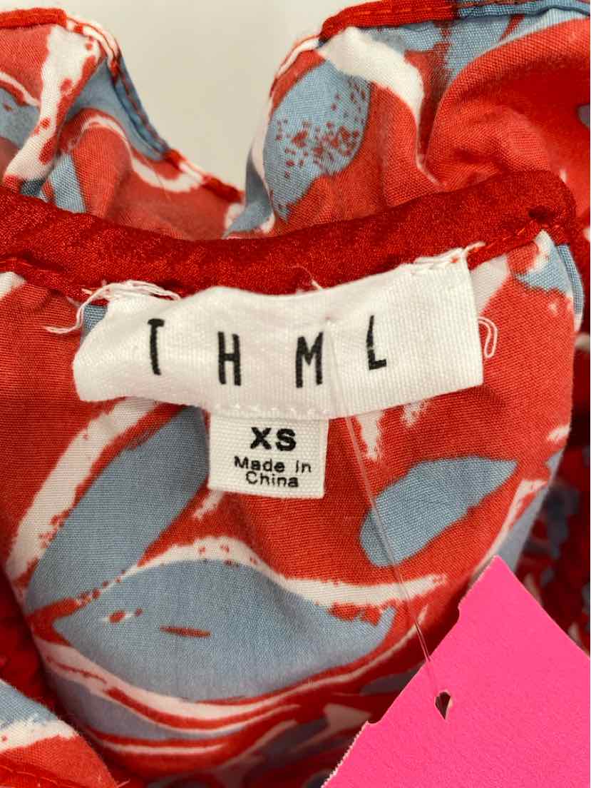 Size XS THML Red Print Shirt