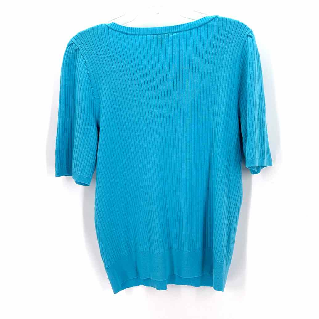 Size L Talbots Turquoise Knit Sweater