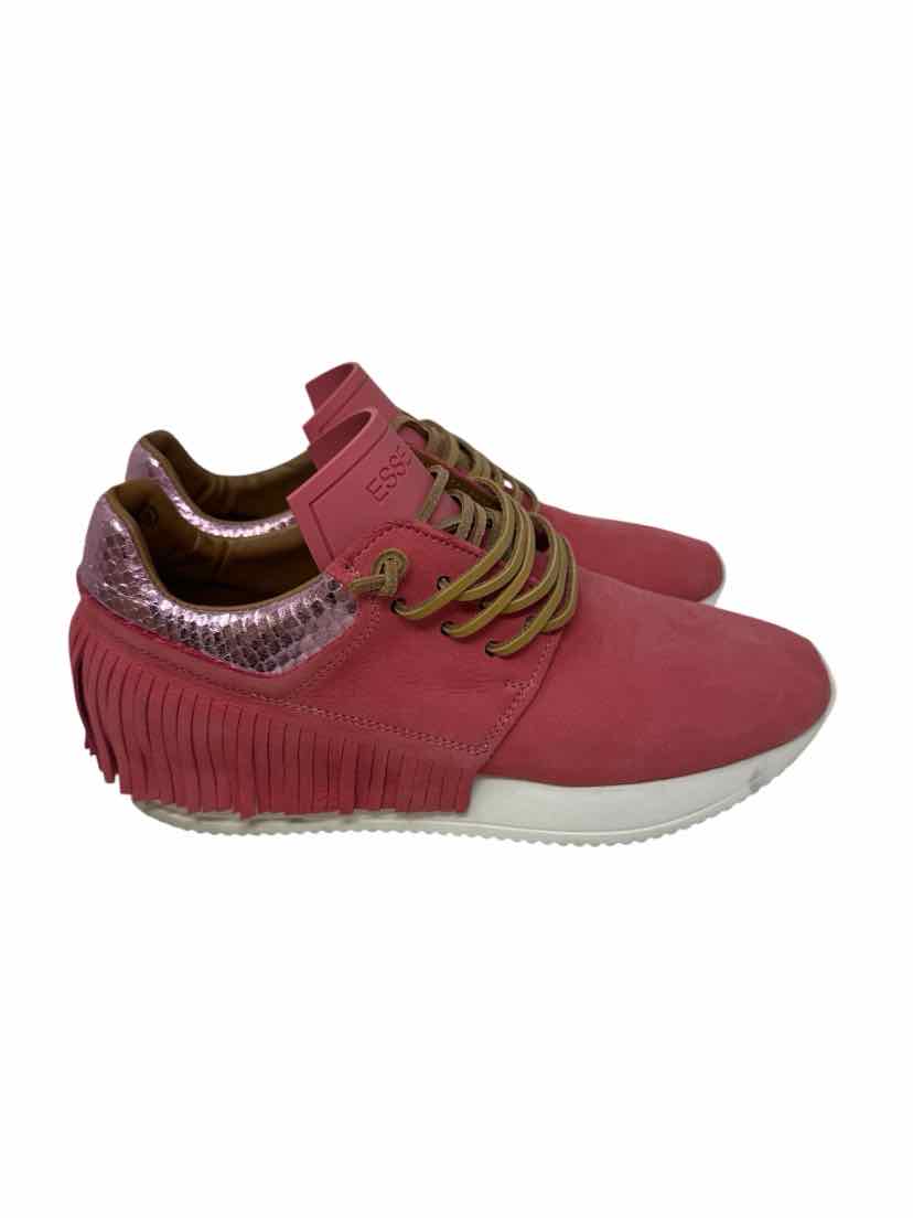 Shoe Size 38 Esseutesse Pink Leather Sneakers