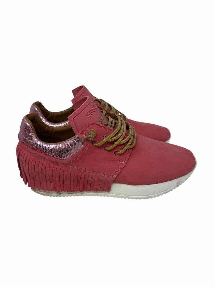 Shoe Size 38 Esseutesse Pink Leather Sneakers