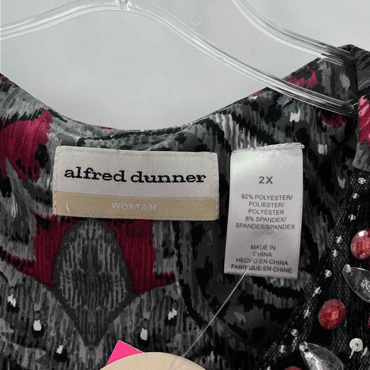 Size 2X ALFRED DUNNER gray print Shirt