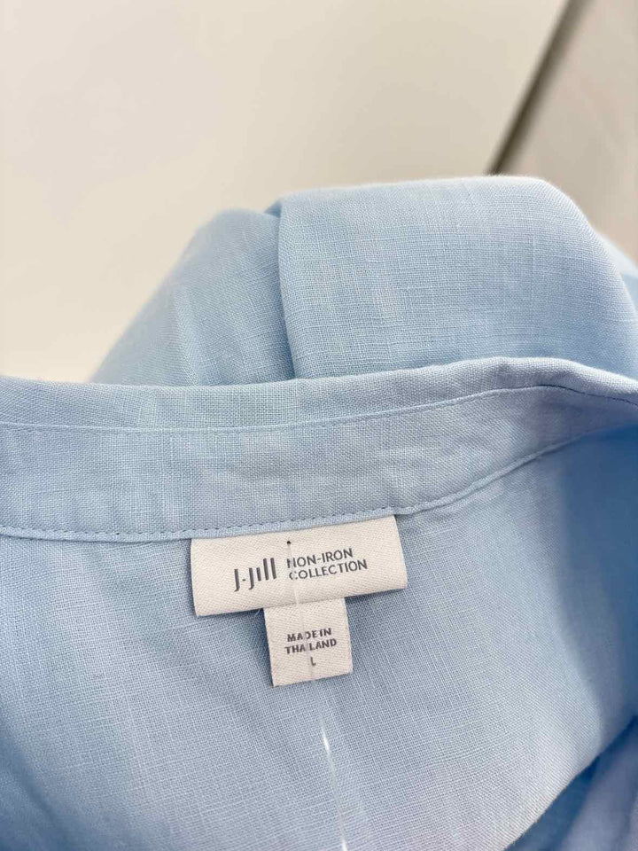 Size L J JILL Blue Print Shirt