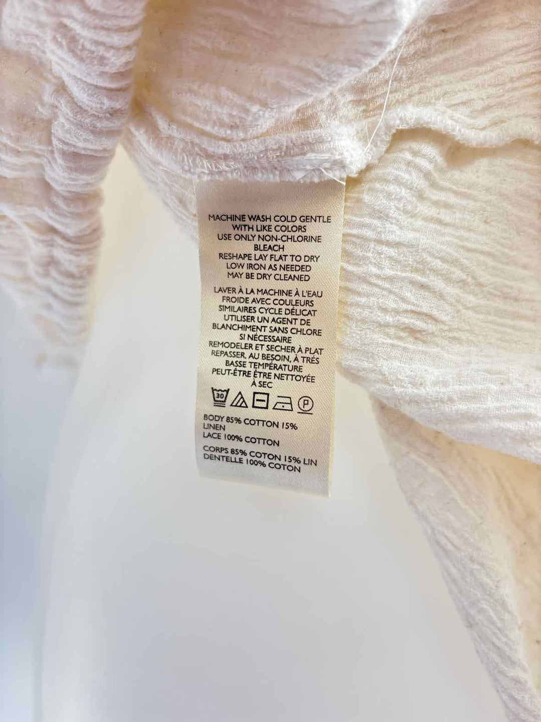 Size XL FREE PEOPLE Cream Shirt