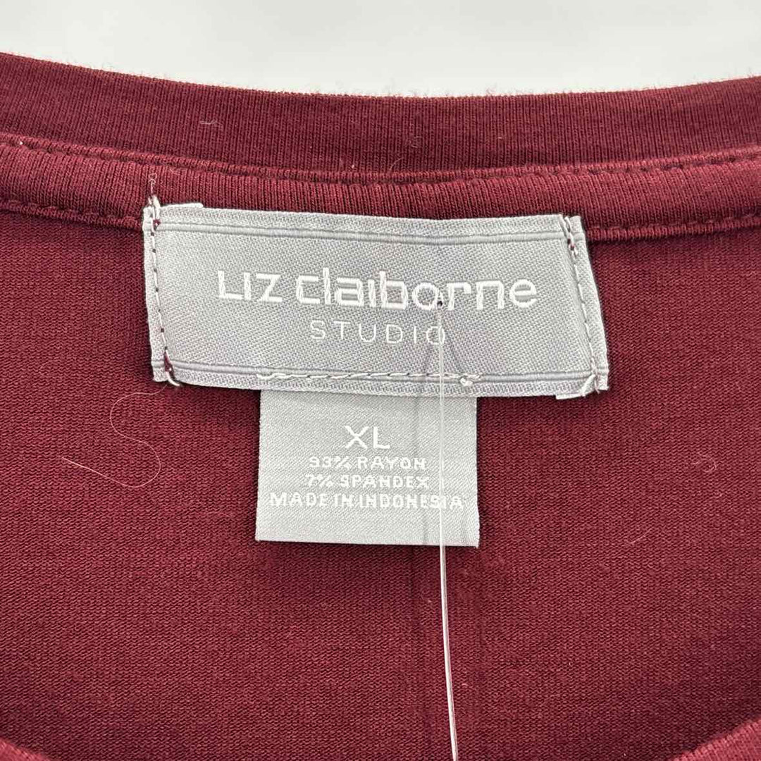 Size XL LIZ CLAIBORNE Burgundy Shirt