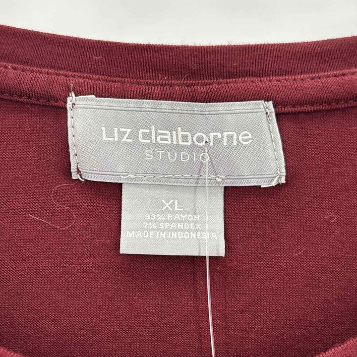 Size XL LIZ CLAIBORNE Burgundy Shirt
