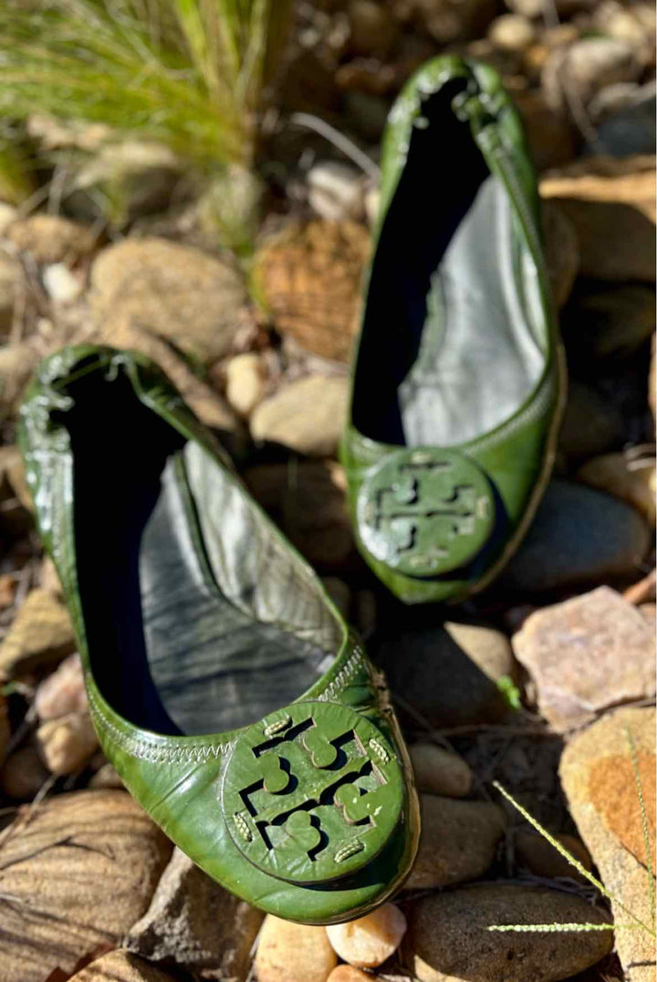 Shoe Size 9 Tory Burch Green Flats
