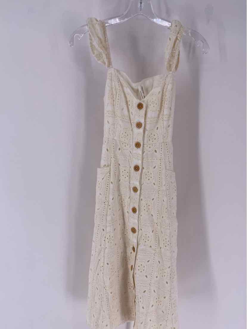 Size 00 Anthropologie Cream Dress