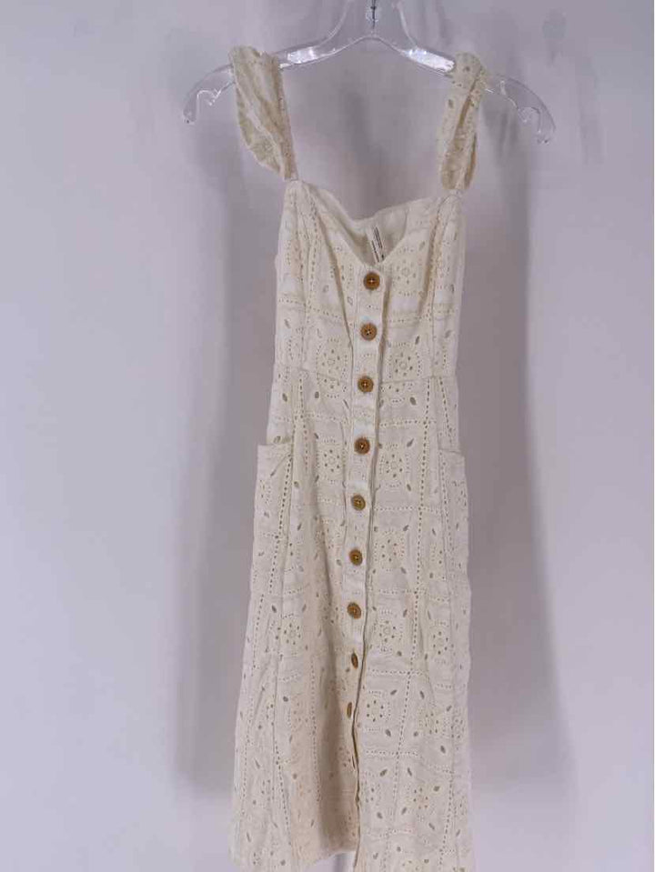 Size 00 Anthropologie Cream Dress