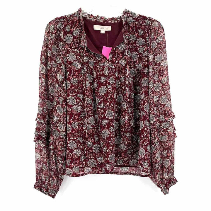 Size M LOFT Burgundy Shirt