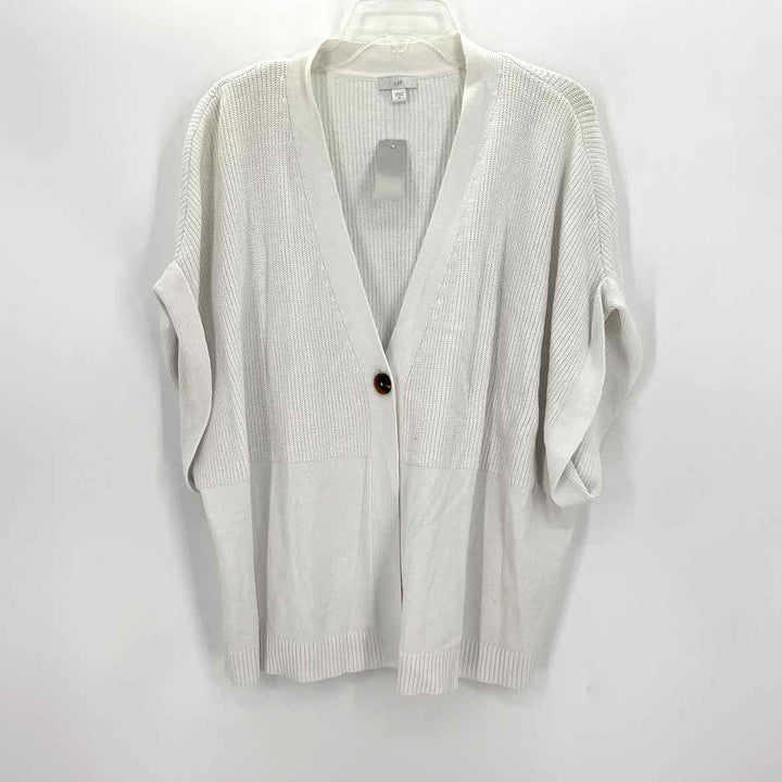 Size 2X J JILL White Knit Cardigan