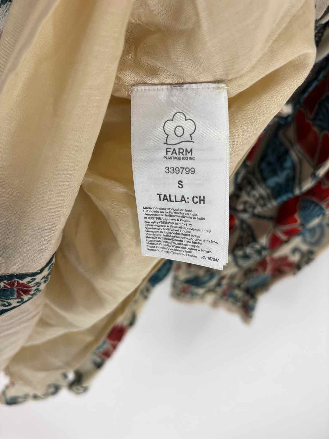 Size S FARM RIO Beige Print Dress