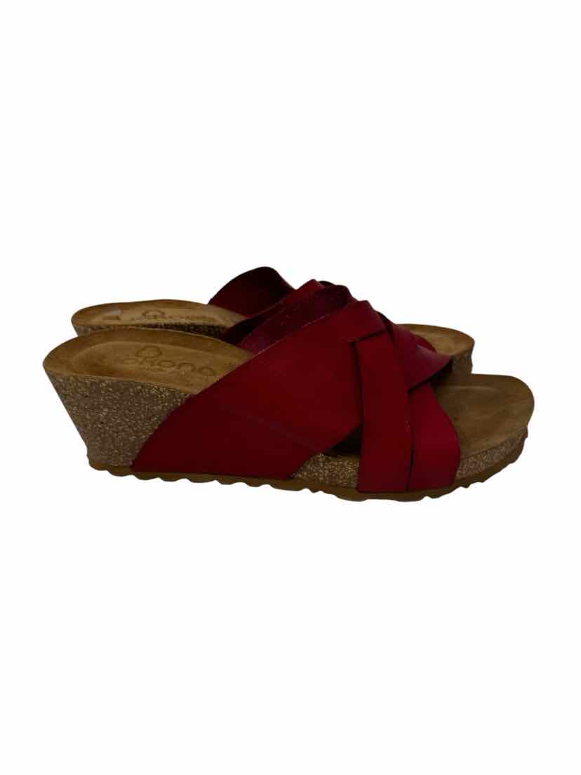 Shoe Size 7.5 Red Leather Sandals