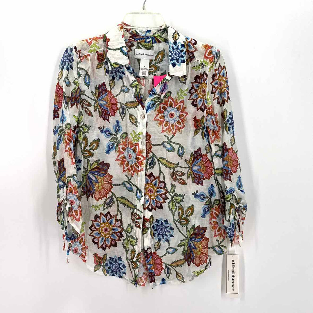 Size S ALFRED DUNNER White Print Shirt