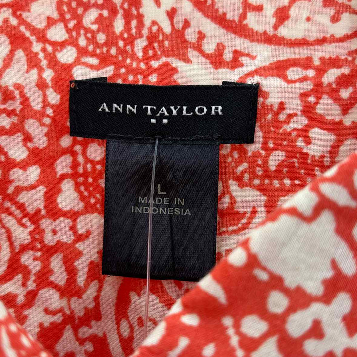 Size L Ann Taylor ORANGE PRINT Shirt