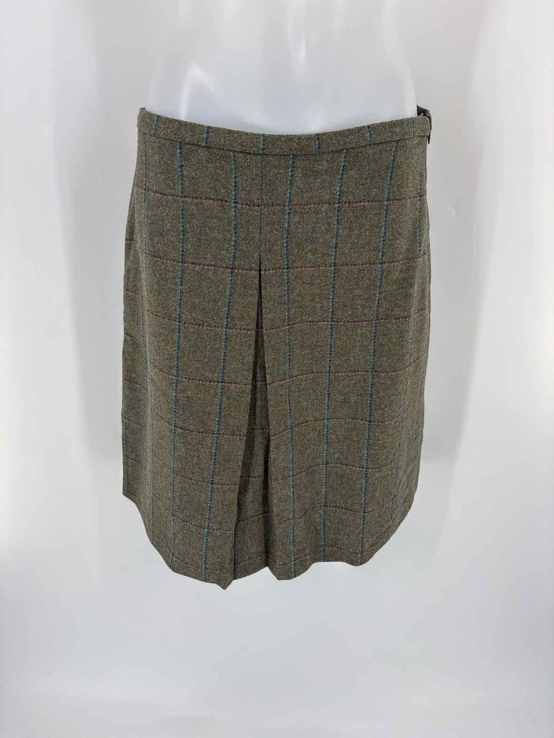 Size 8 Brooks Brothers Green Print Skirt