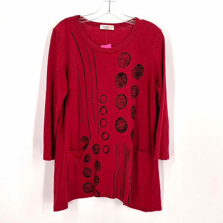 Size M JESS & JANE Red Cotton Shirt