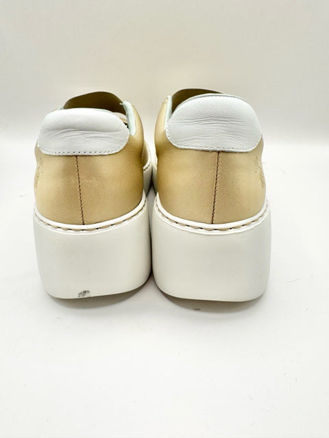 Shoe Size 38 FLY LONDON Gold Leather Sneakers
