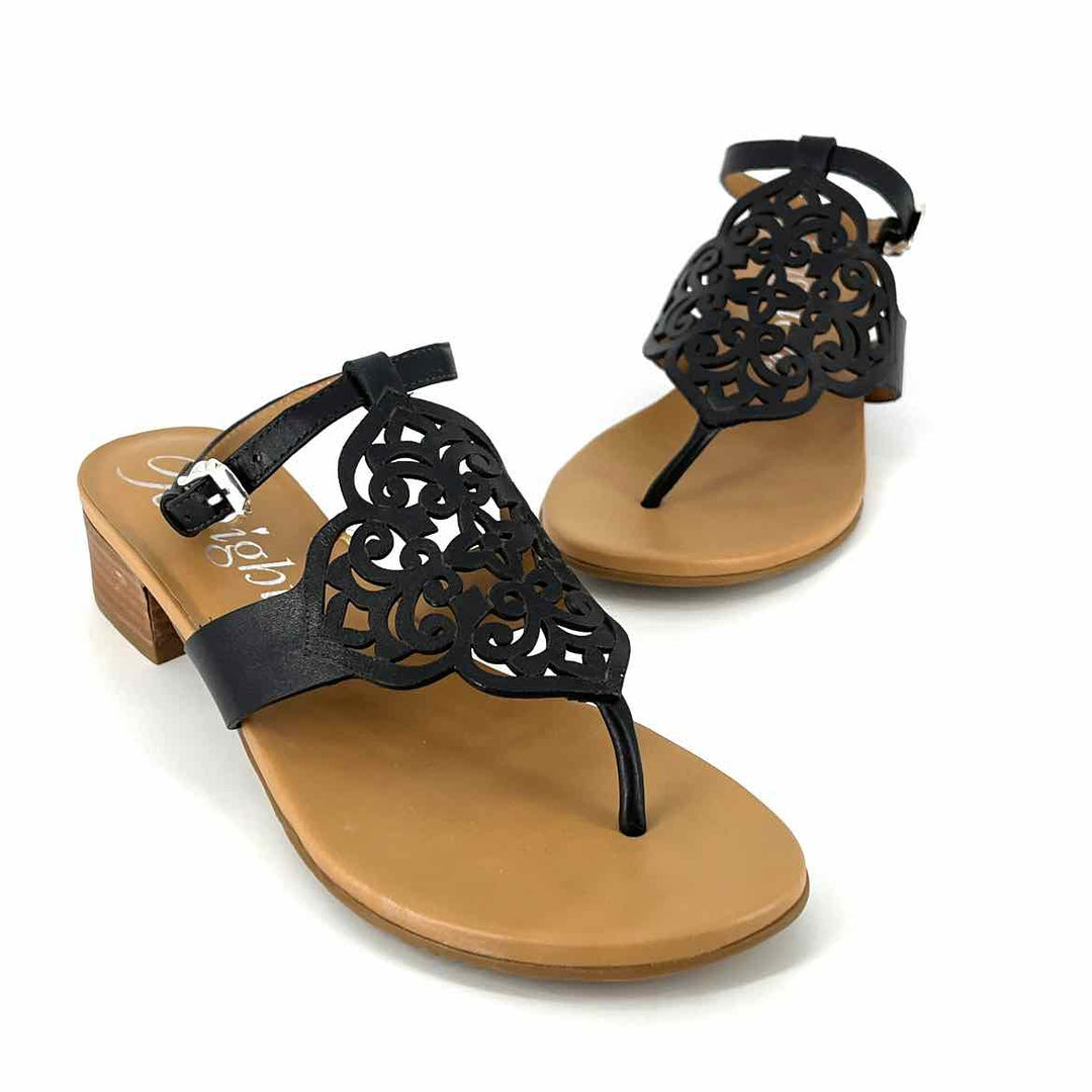 Shoe Size 5.5 BRIGHTON Black Leather Sandals