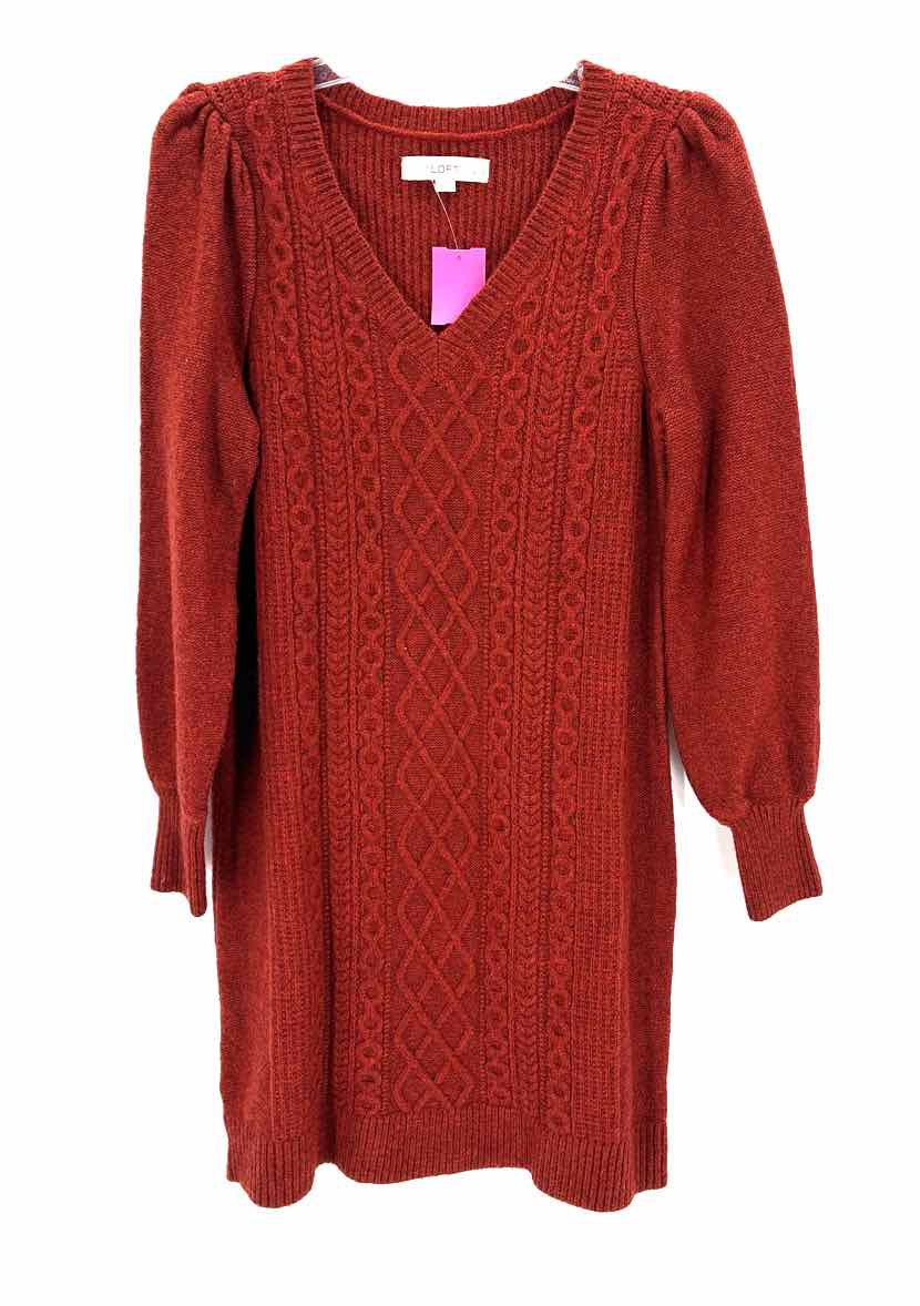 Size M LOFT Burnt Orange Knit Dress