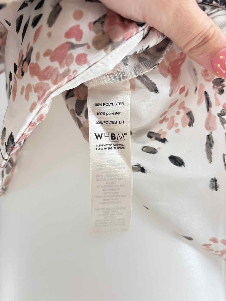 Size S White House Black Market White Print Shirt