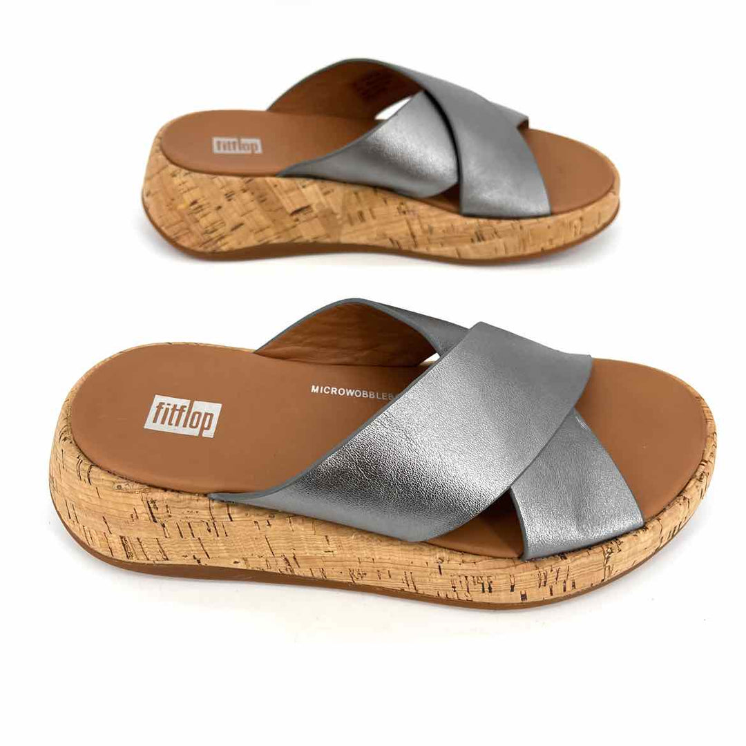 Shoe Size 5 FITFLOP Silver Faux Leather Sandals