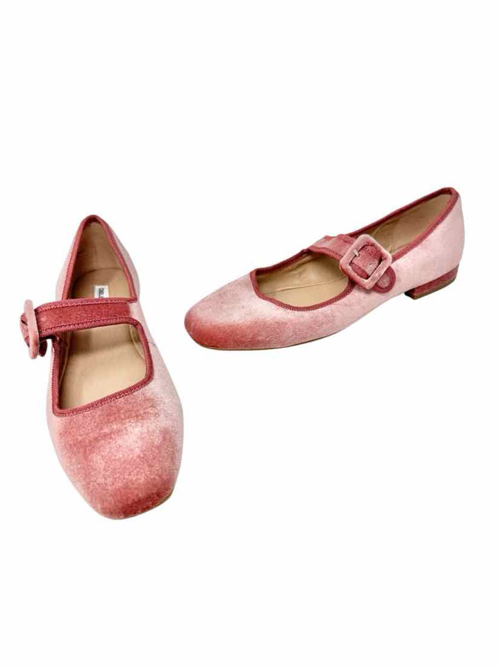 Shoe Size 7.5 CHELSEA & THEODORE Pink Velour Flats
