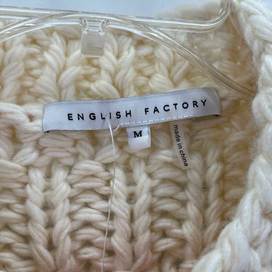 Size M ENGLISH FACTORY Cream Knit Sweater