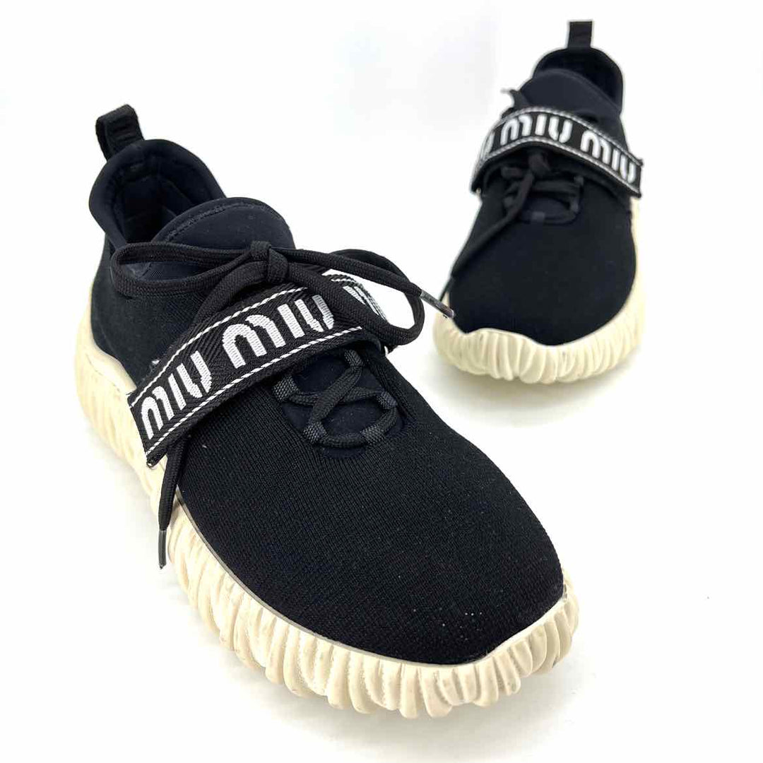 Shoe Size 36 MIU MIU Black Knit Sneakers