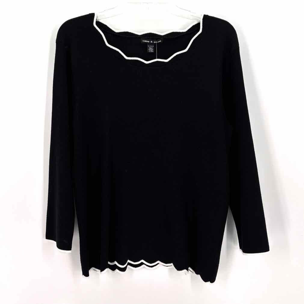 Size XL CABLE &amp; GAUGE Black Knit Sweater