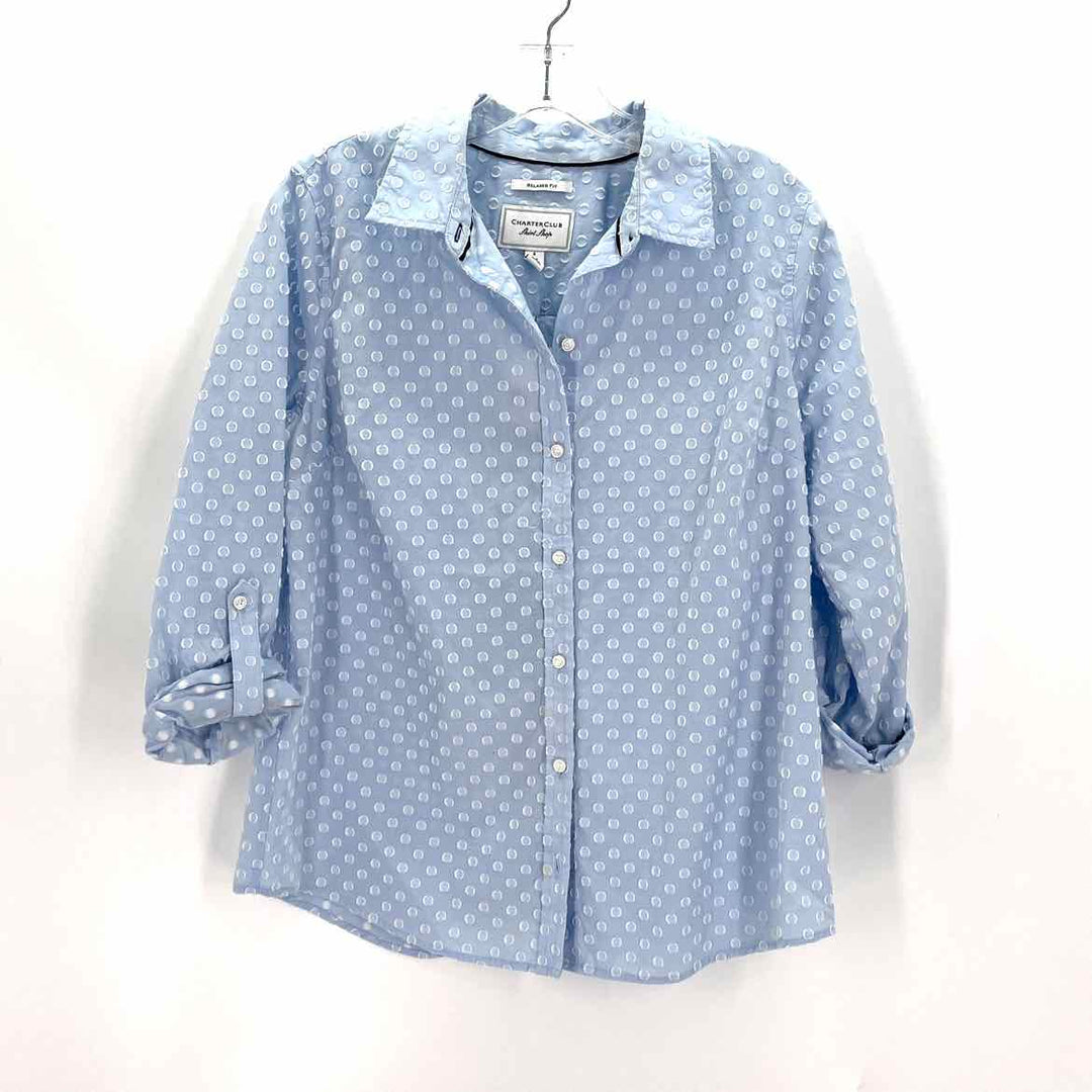 Size 6 CHARTER CLUB Blue Print Shirt