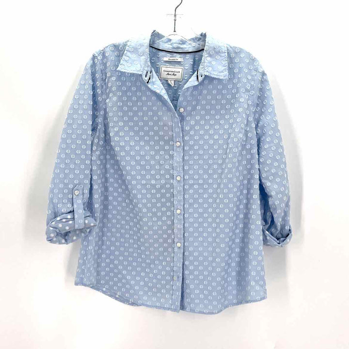 Size 6 CHARTER CLUB Blue Print Shirt