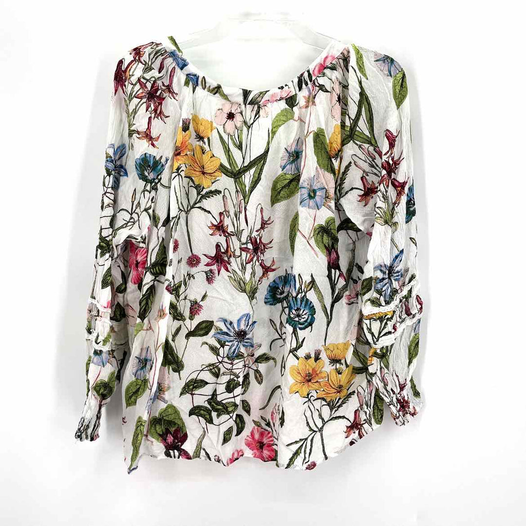 Size L Jane & Delaney White Print Shirt