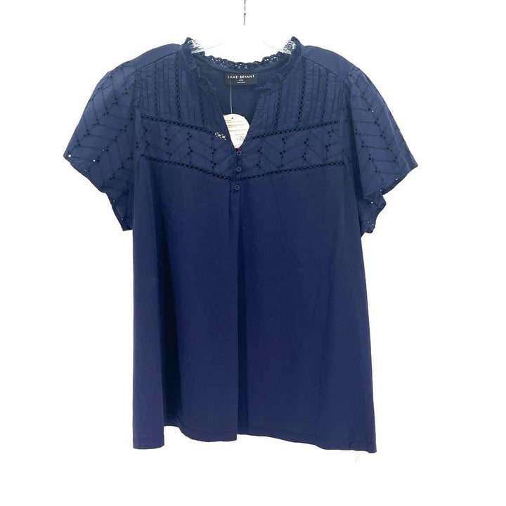 Size 18/20 LANE BRYANT Navy Knit Lace Shirt