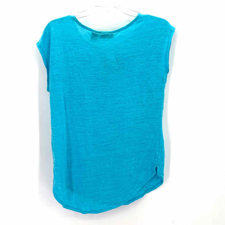 Size M TAHARI Turquoise Linen Shirt