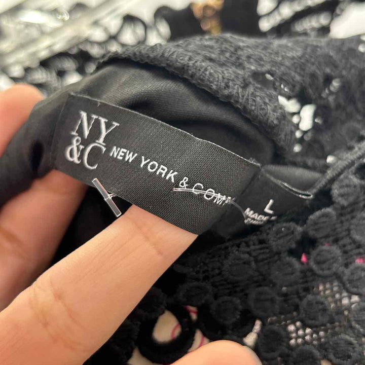 Size L NY & CO Black Lace Dress
