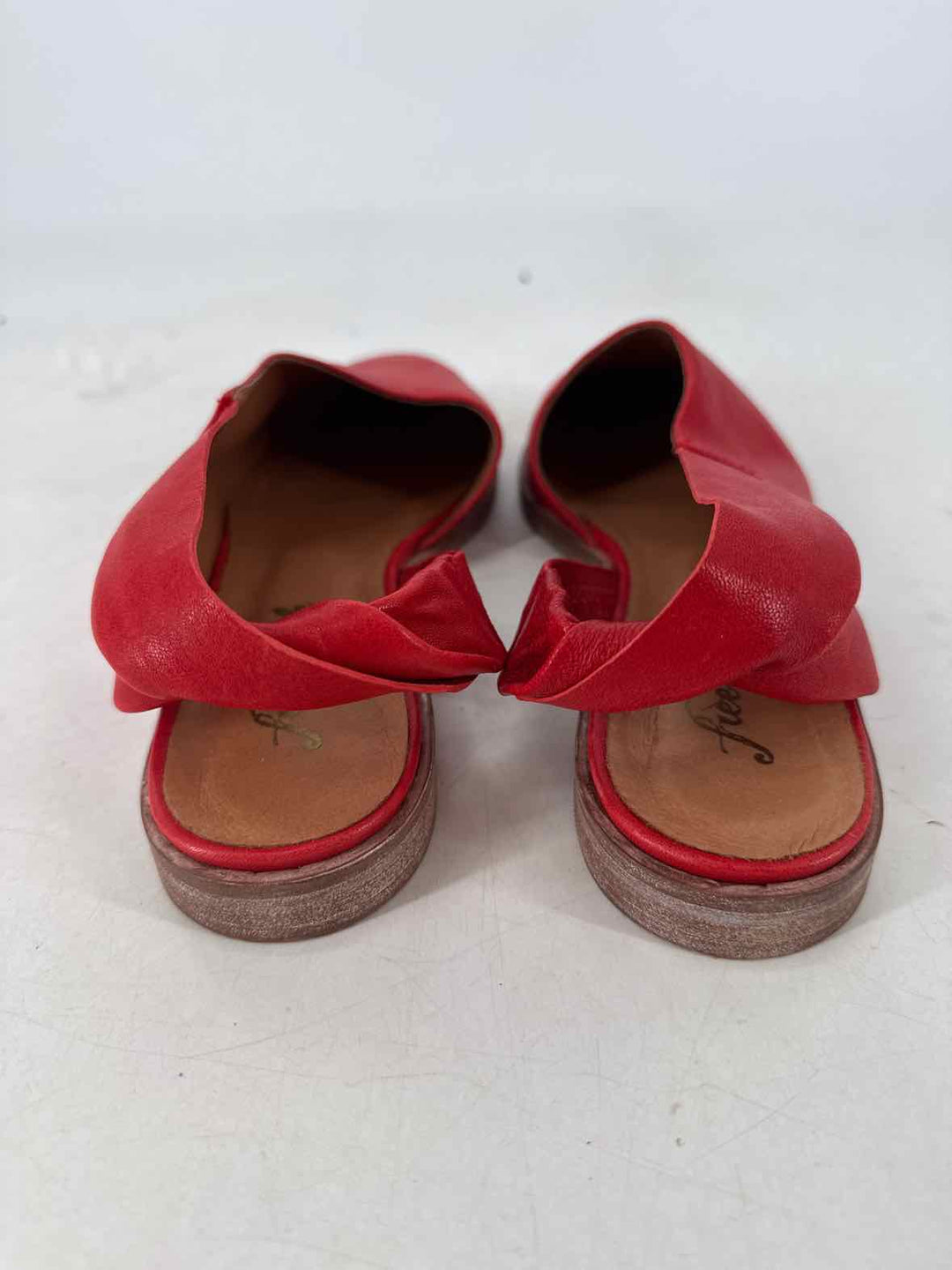 Shoe Size 40 FREE PEOPLE Red Leather Flats