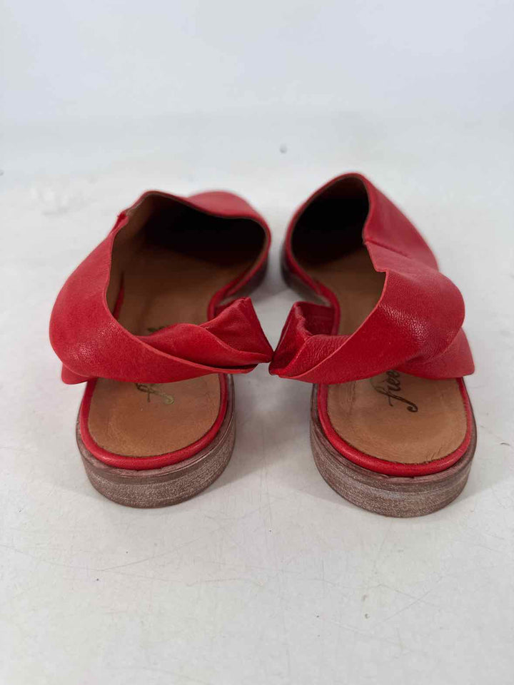Shoe Size 40 FREE PEOPLE Red Leather Flats