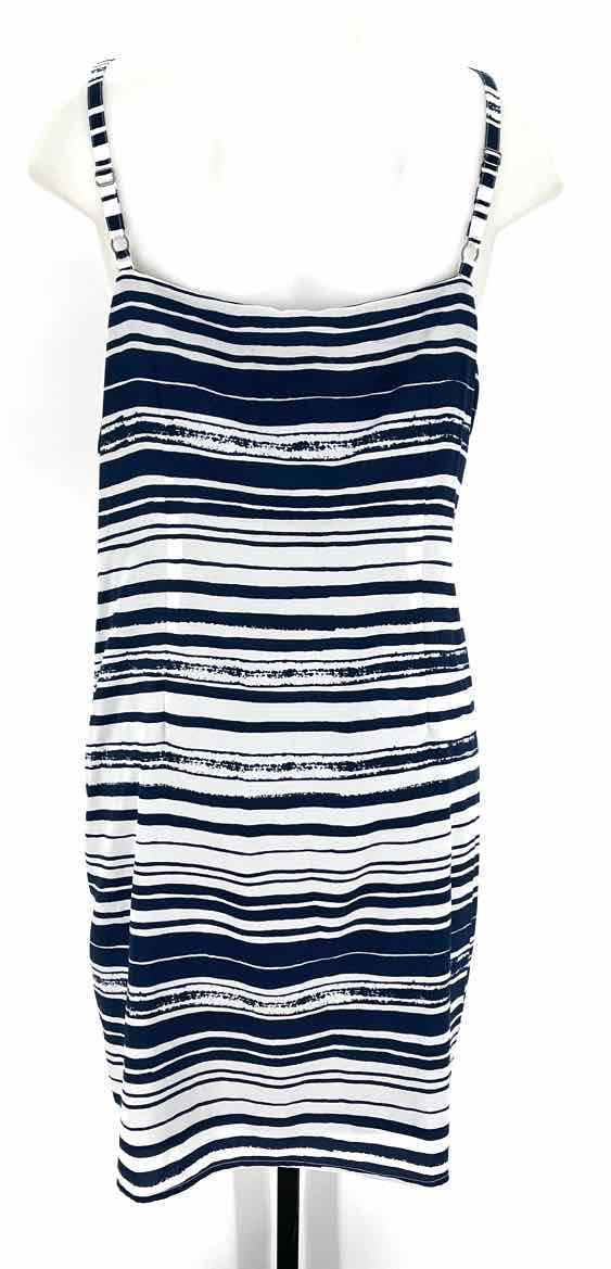 Size L CABI Navy Print Dress
