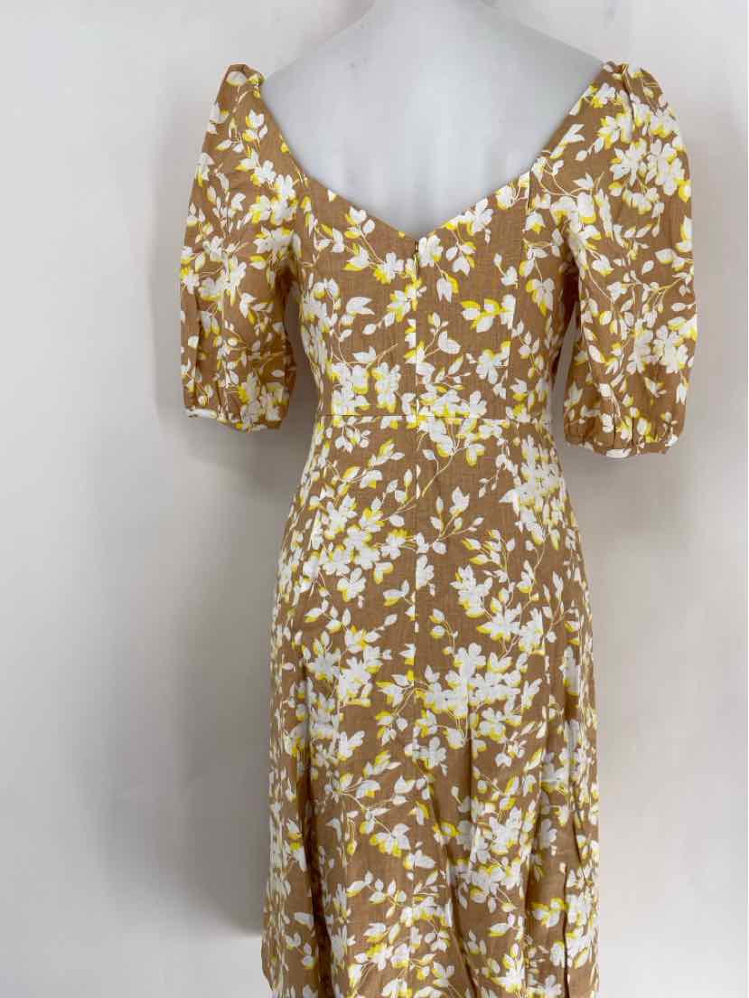 Size 6 DRAPER JAMES Yellow Linen Dress