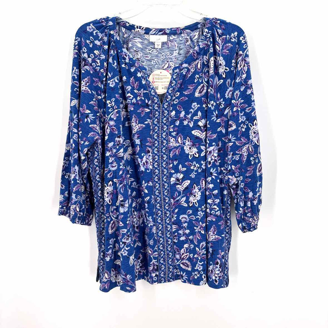 Size 2X J JILL Blue Print Shirt