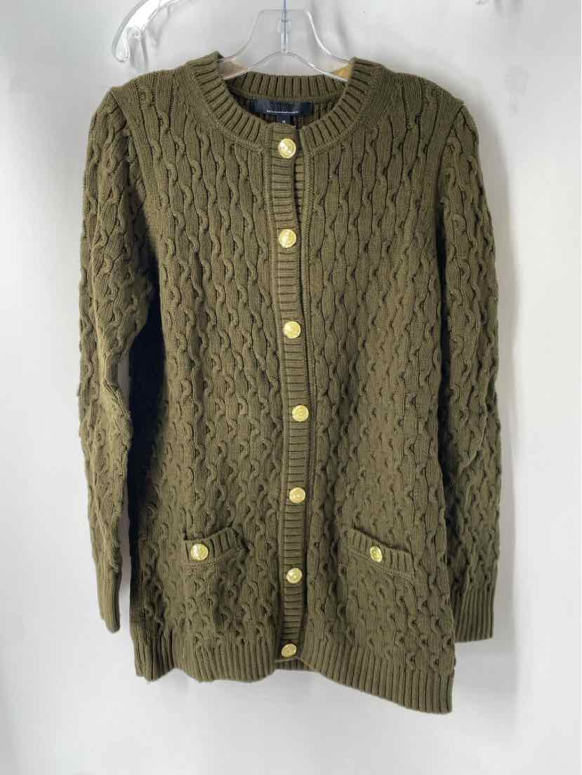 Size M White House Black Market Olive Knit Cardigan