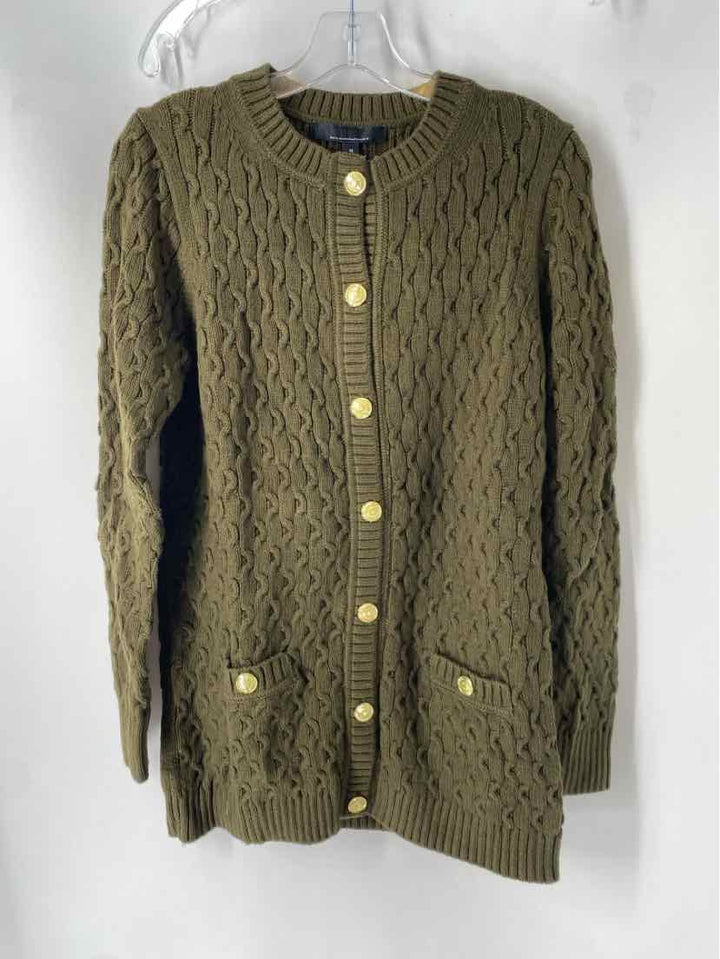 Size M White House Black Market Olive Knit Cardigan