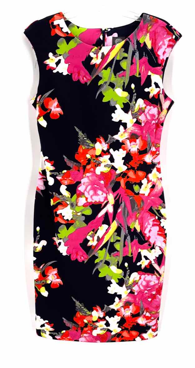 Size 12 Vince Camuto Navy Print Dress