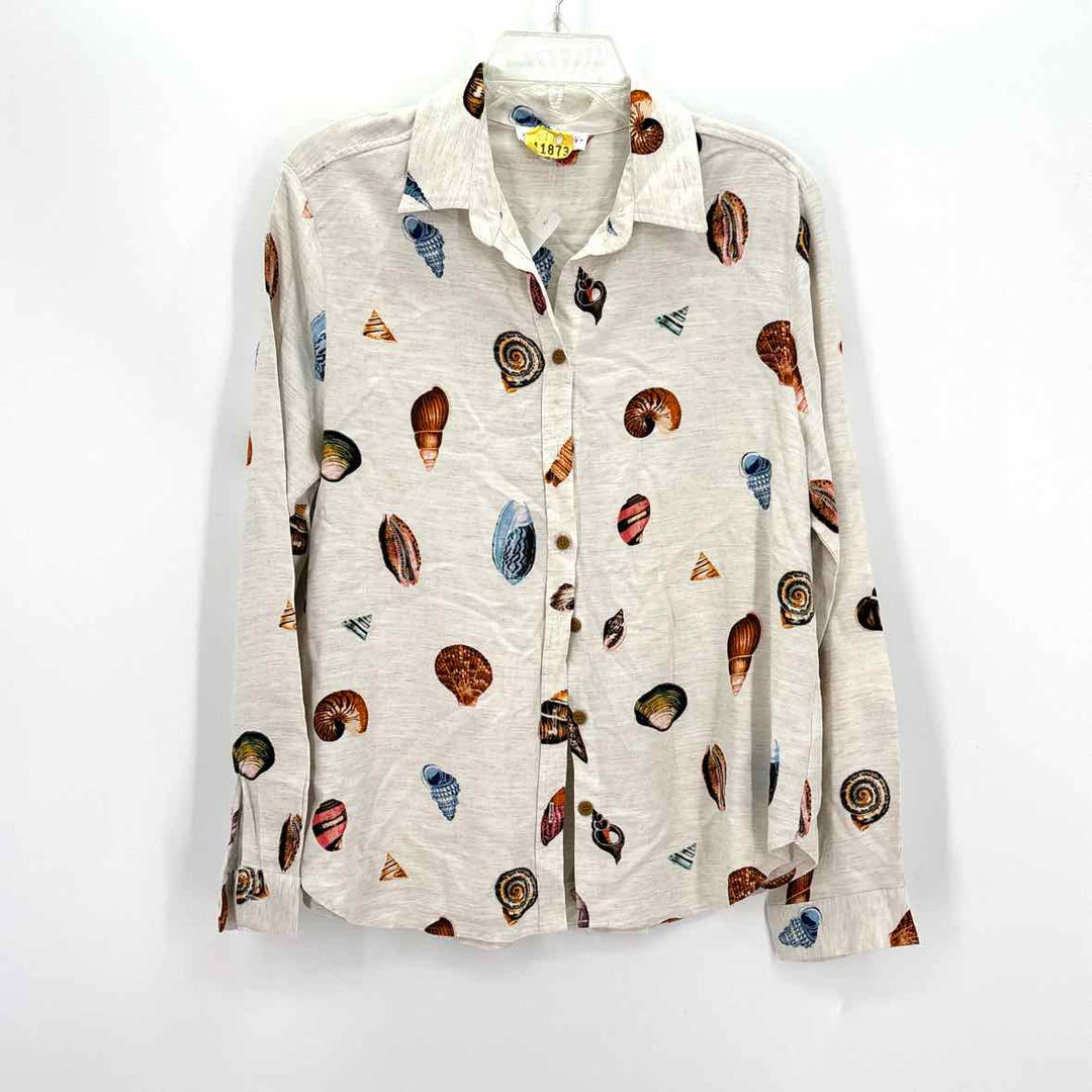 Size L Jane & Delaney Beige Print Shirt