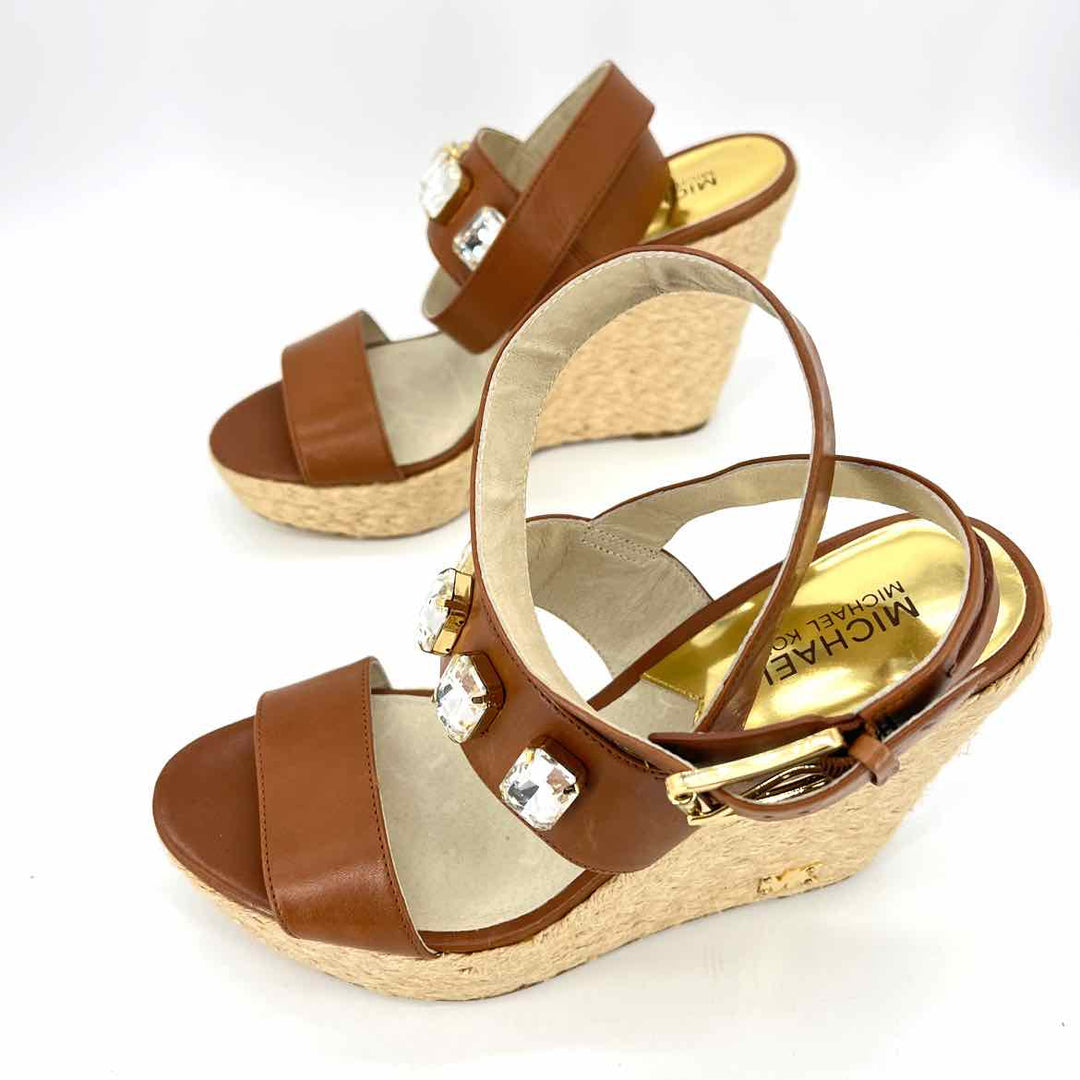 Shoe Size 9.5 Michael Kors Brown Leather Wedge
