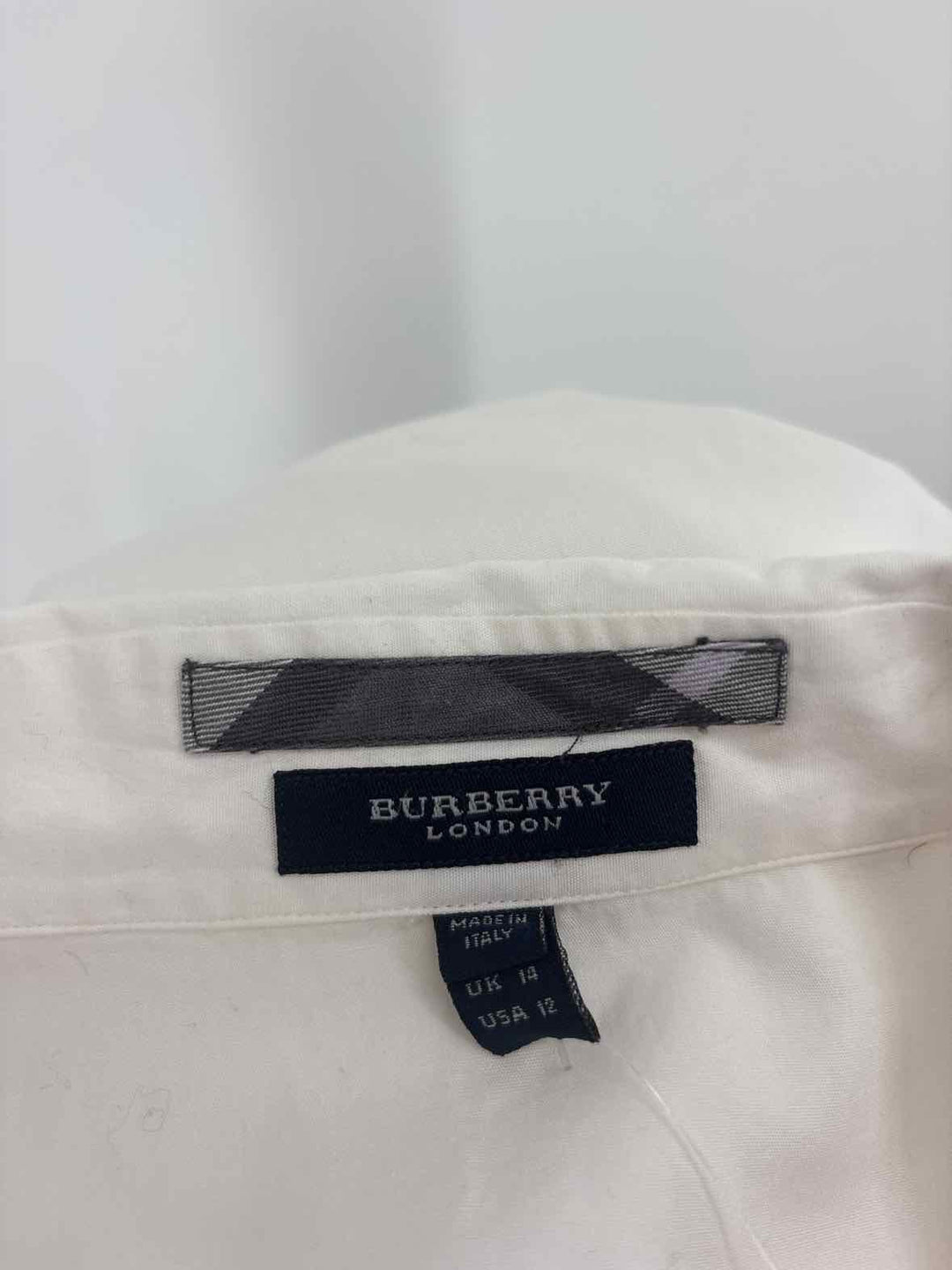 Size 2 Burberry White Cotton Shirt