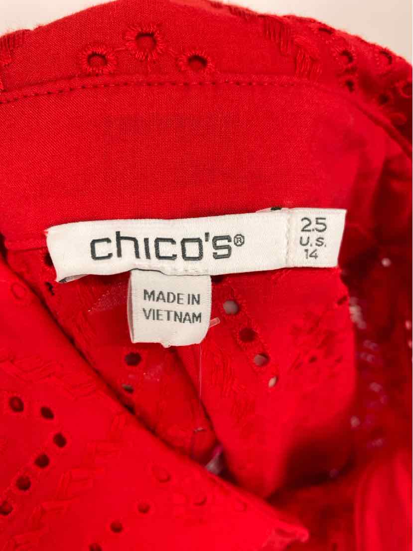Size 14 Chico's Red Shirt