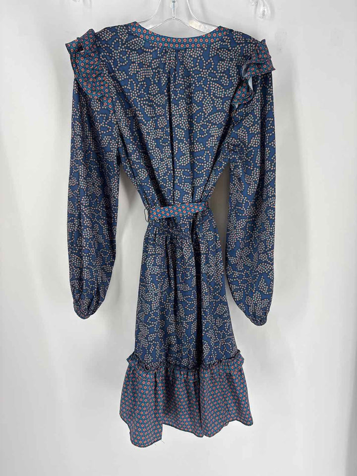 Size L CURRENT AIR Navy Print Dress