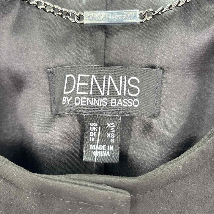 Size XS DENNIS BASSO Black Faux Leather Jacket