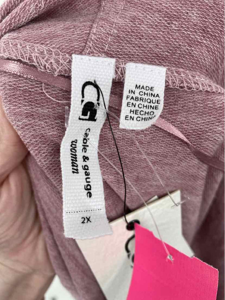 Size 2X CABLE & GAUGE Pink Sweater